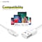 Overtime iOS Compatible Lightning Charger Set of 3, 1ft iPhone Charger Cable, USB to Lightning Cable, White OTDCIP1WHX3 - alternate 6